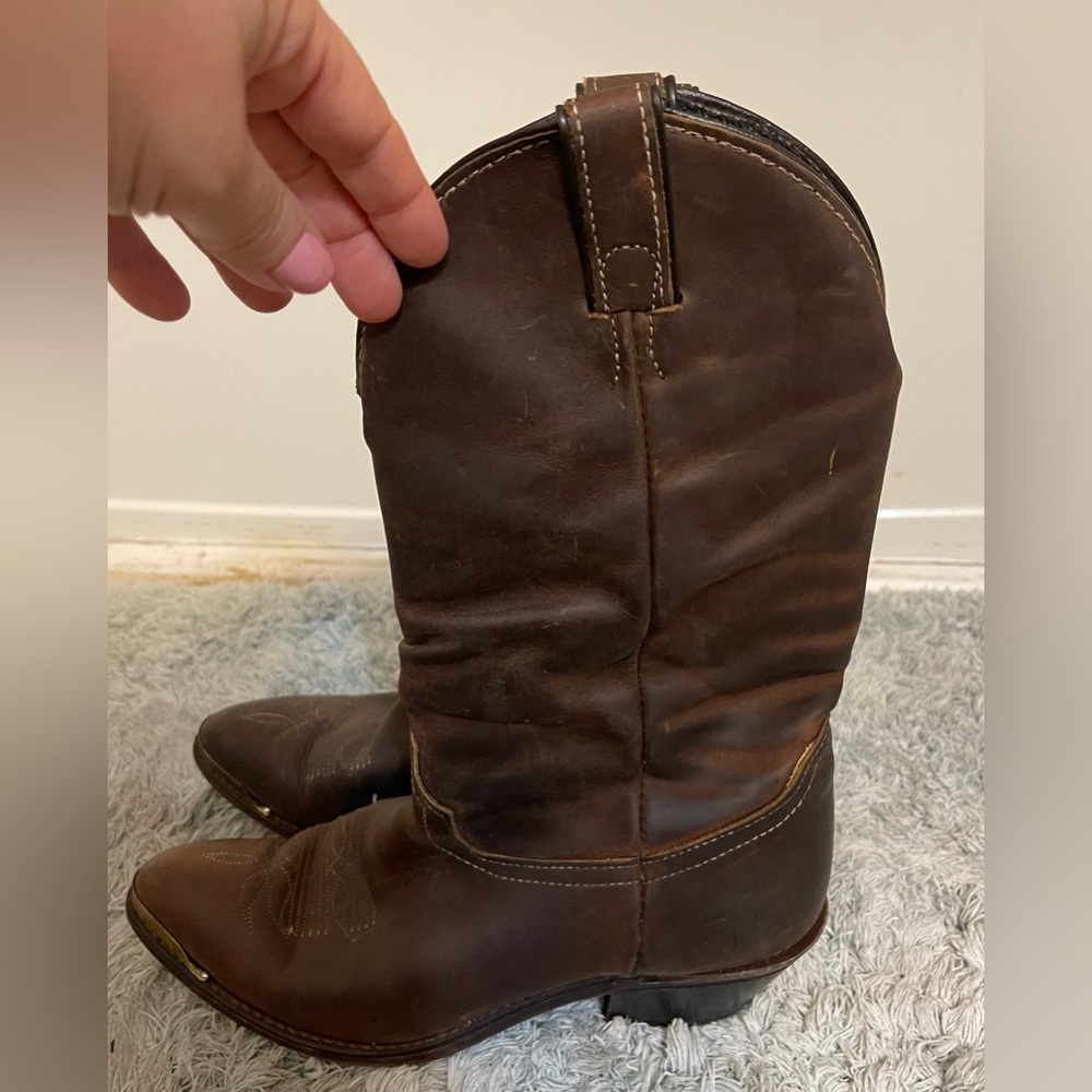 Laredo Women’s Brown Leather Cowboy Boots Size 6.5